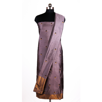 Silk Kurta Set Golden Motifs in Lavender