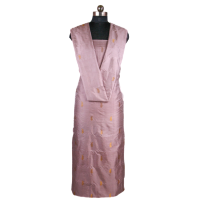 Silk Kurta Set Golden Motifs in Lavender