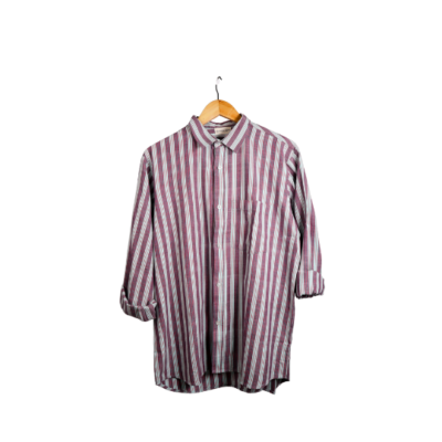 Mens Shirt Checkered in White & Maroon
