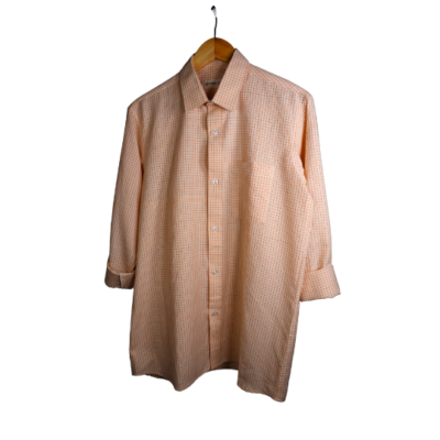 Mens Shirt Checkered in Orange & White